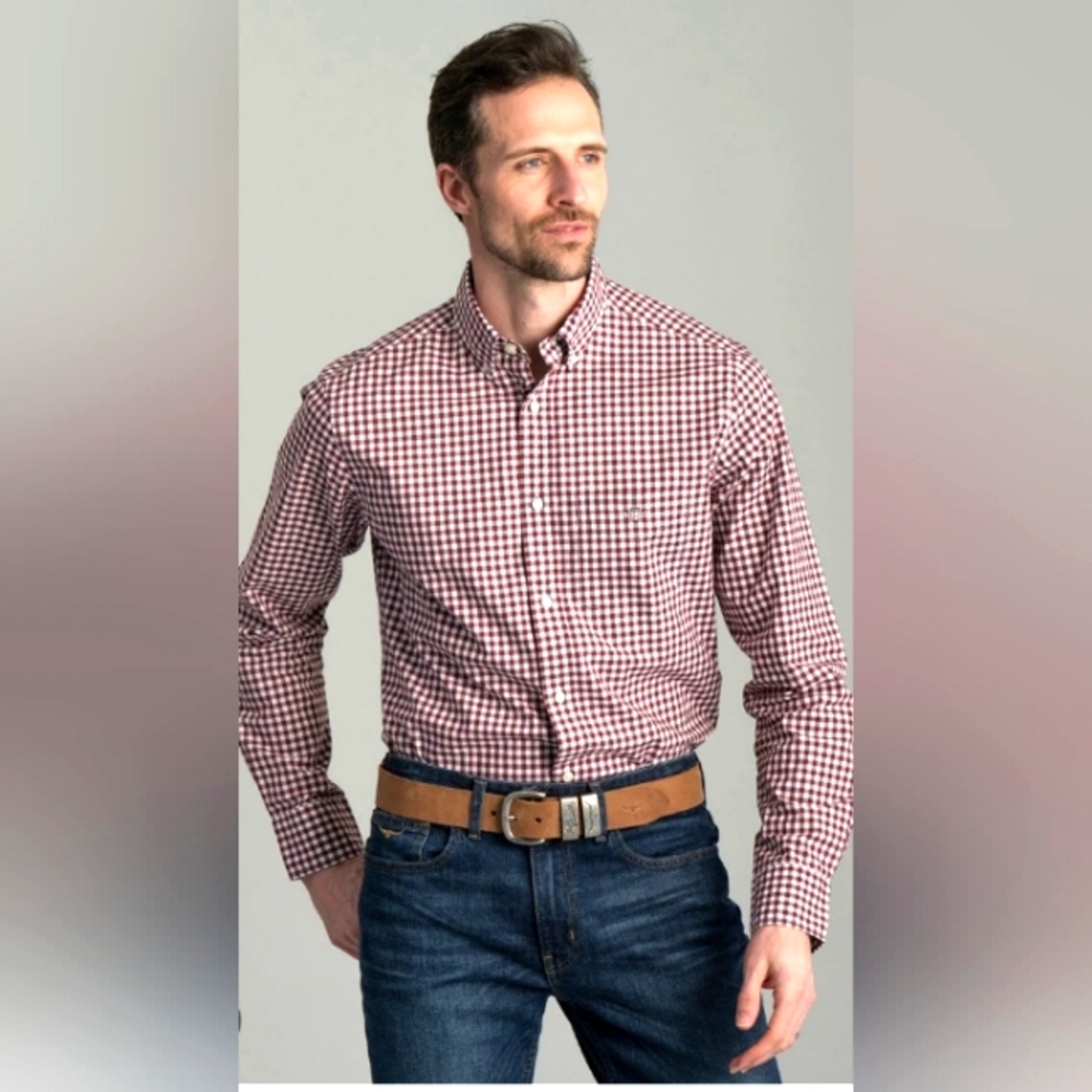 Men's Red Checkered Shirt Sz XS